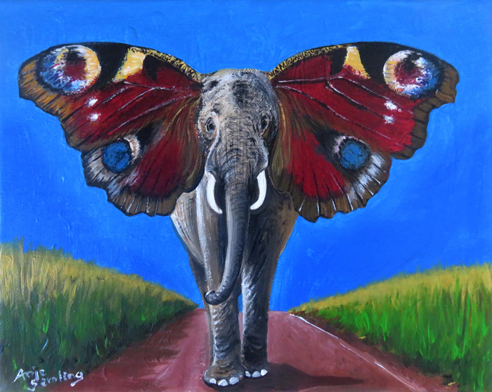 Bildkunst: Elefant , Gemälde
